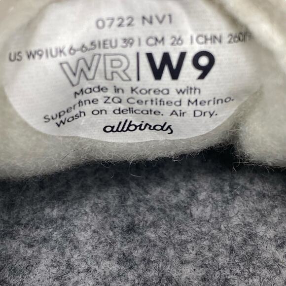 Allbirds Women’s Wool Runner Fluff Blue White Lace Up Sneaker Size US 9 - Picture 11 of 11